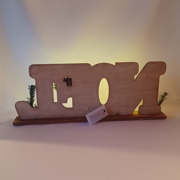 Pier 1 Imports LED Light-Up 'Noel'  Sign Wood Tabletop Decor Christmas - Picture 2 of 5